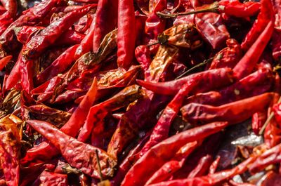 Full frame shot of red chili peppers