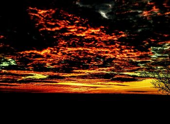 Scenic view of sea against sky at night