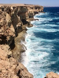 Scenic view of rocky beach