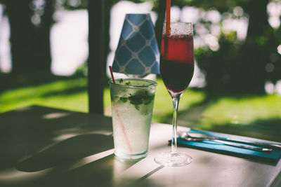 Close-up of drink on table