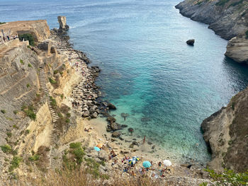 High angle view of beach