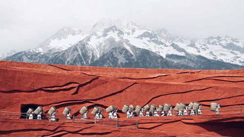 Scenic view of snowcapped mountain