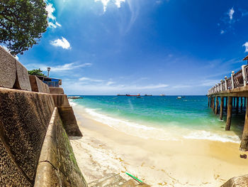 Scenic view of beach against sky