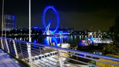 City lit up at night