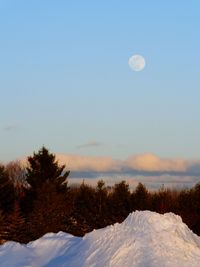 Scenic view of snow covered landscape against sky