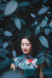 Woman looking away outdoors