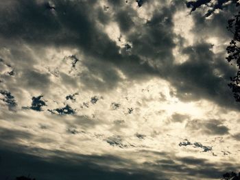 Low angle view of cloudy sky