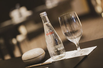 Close-up of wine glass on table