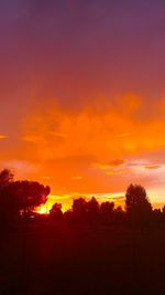 Scenic view of dramatic sky during sunset