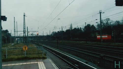 Railway tracks against sky