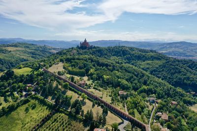 High angle view of landscape against sky