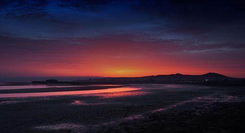 Scenic view of beach during sunset