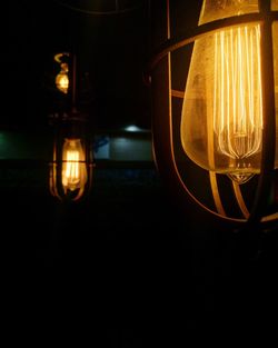 Close-up of illuminated light bulb