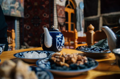 National islamic tea ceremony with desserts in uzbekistan, tashkent