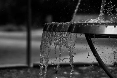 Close-up of water splashing from fountain