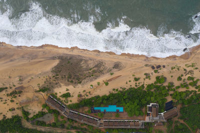 High angle view of beach