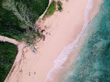 High angle view of beach