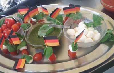 High angle view of vegetables in bowl