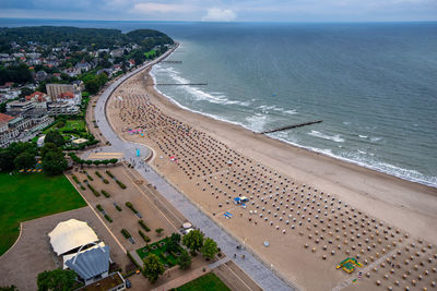 High angle view of beach in city