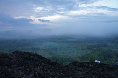 Aerial view of landscape against sky