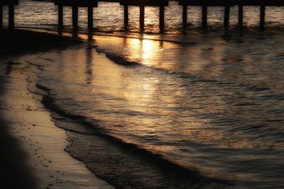 Scenic view of sea during sunset