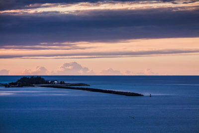 Scenic view of sea at sunset