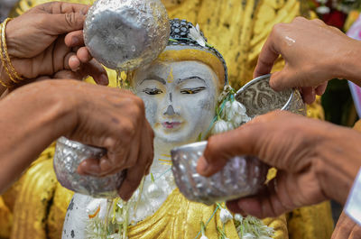 Close-up of female statue