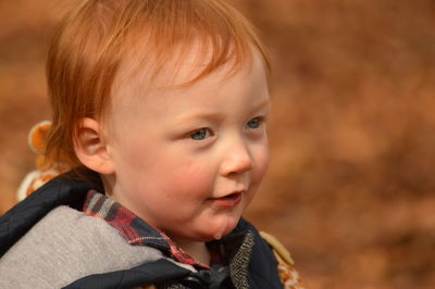 Close-up of cute little boy