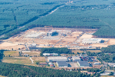 High angle view of agricultural field