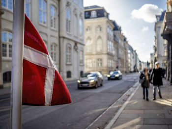 Low angle view of danish flag