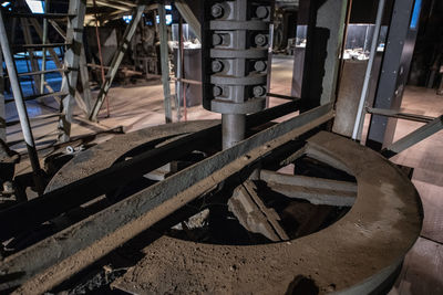 High angle view of machinery in industry