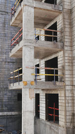 Vertical view of building on construction 