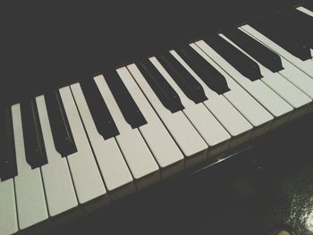 Close-up of piano keys