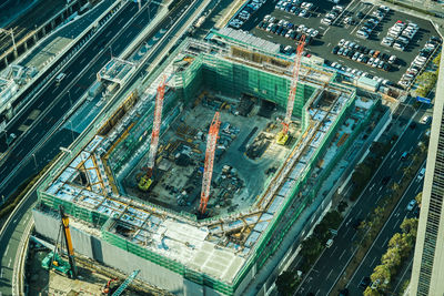 High angle view of cityscape