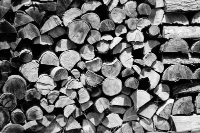 Full frame shot of logs