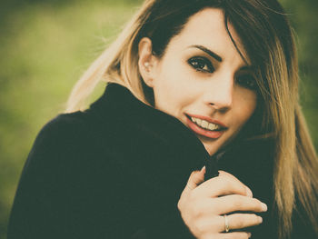 Portrait of beautiful woman smiling