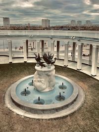 View of fountain in city