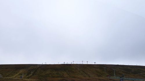 Scenic view of land against sky