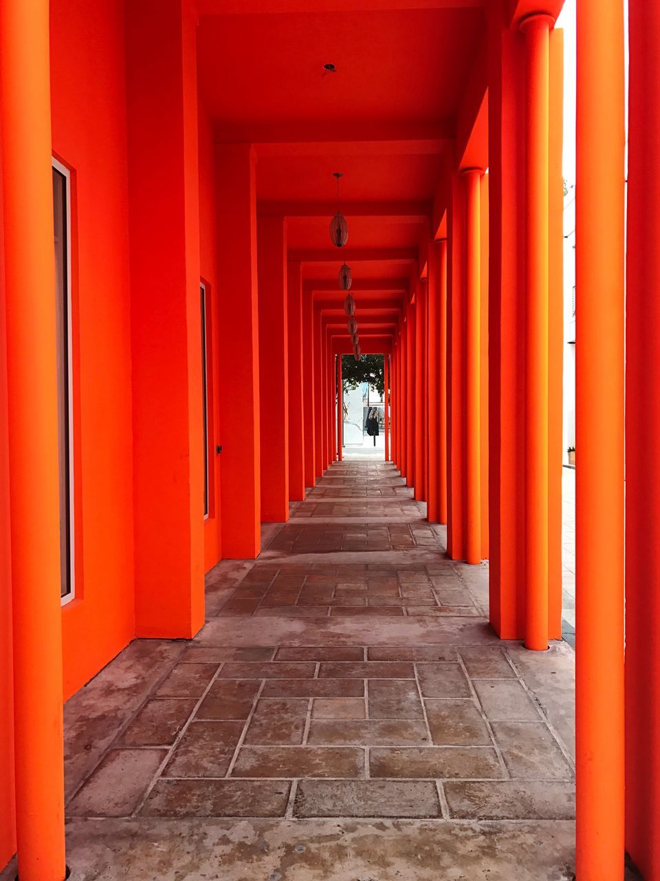 corridor, the way forward, red, architectural column, architecture, built structure, religion, travel destinations, place of worship, no people, spirituality, indoors, day, ancient history