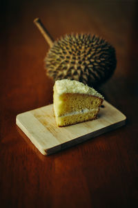 High angle view of bread on table