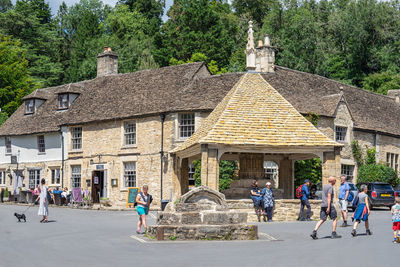 Group of people outside building