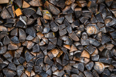 Full frame shot of logs