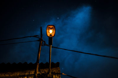 Low angle view of electricity pylon against sky