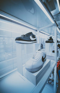 High angle view of shoes on table