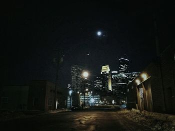 Street lights in city at night