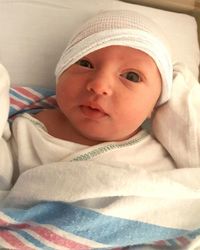 Close-up portrait of cute baby