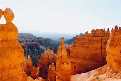 Panoramic view of rock formations against sky in bryce canyon 