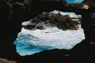 Rocks in sea