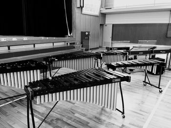 Empty chairs in a row