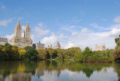 A view of san remo from harrison pond, central park